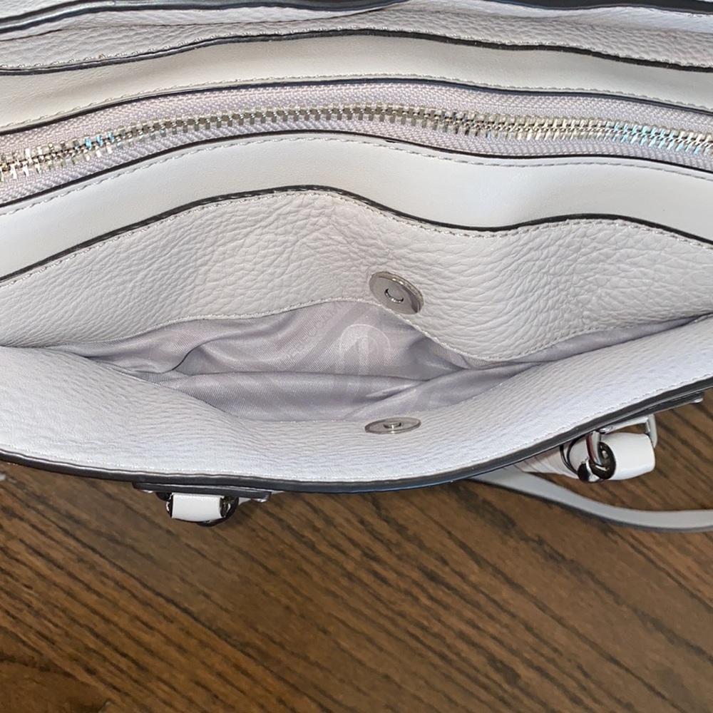 Rebecca Minkoff Bree Large Top Zip Leather Satchel In Putty - Picture 11 of 16